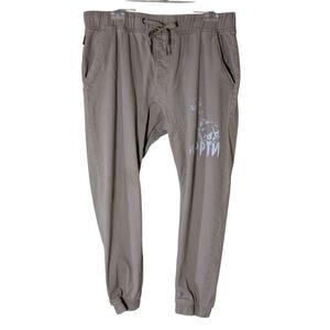 Ring Of Fire Tan Twill Moto Joggers Unisex Size XL Pull-on Trippin Graphic